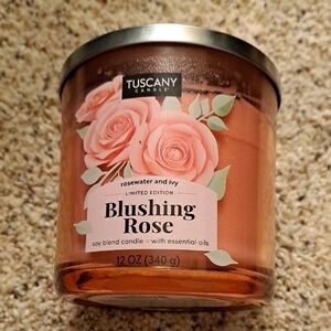 Blushing Rose Soy Blend Candle LIMITED EDITION And Luminessence Candle